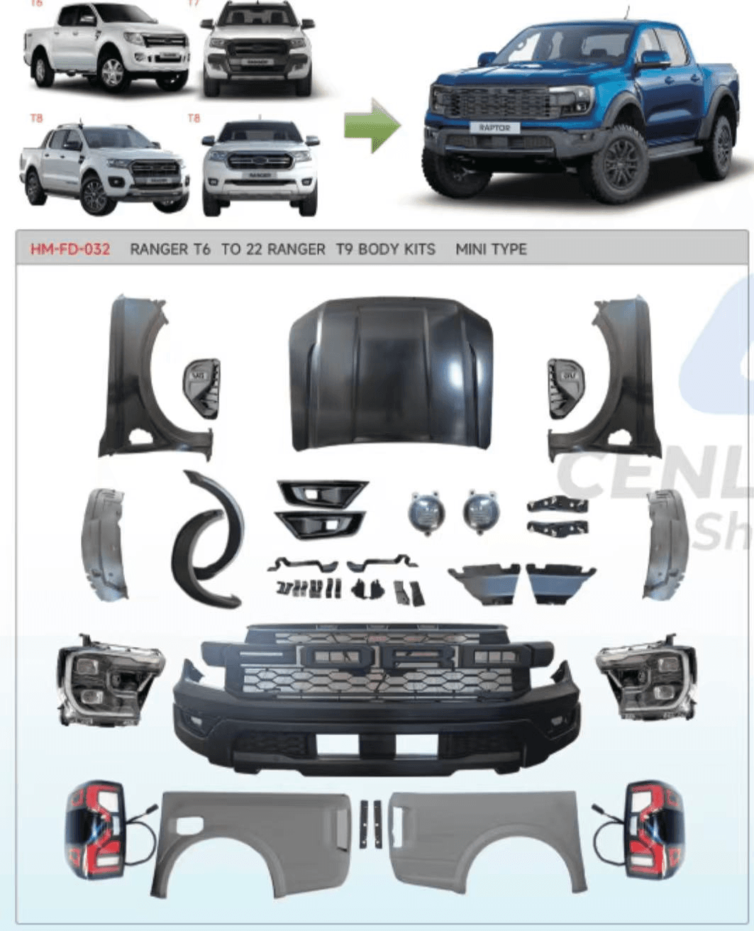 Kit de Accesorios Ford Ranger T6 a T9